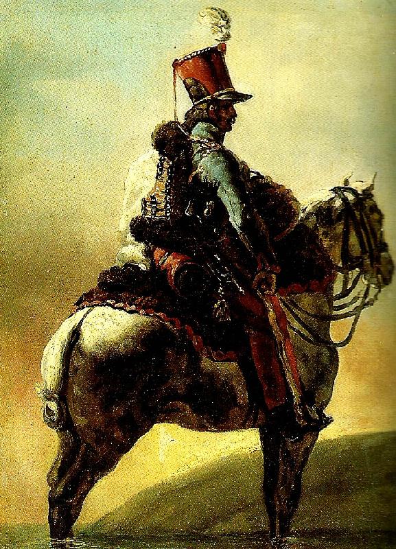 Theodore   Gericault trompette de hussards oil painting picture